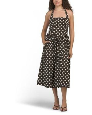 Marshalls Halter Neck Polka Dot Maxi Dress For - Black