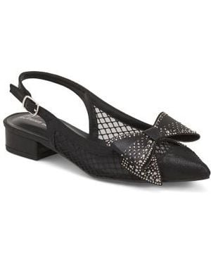 Marshalls Slingback Flats With Bow Detail For - Black