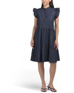 Marshalls Ruffle Sleeveless Mini Dress For - Blue