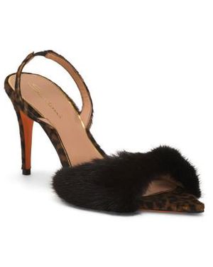 Marshalls Leather Pointed Toe Heeled Sandals For - Black