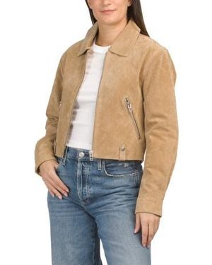 Marshalls Real Suede Cropped Jacket - Blue