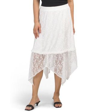 Marshalls Tiered Lace Skirt For - White