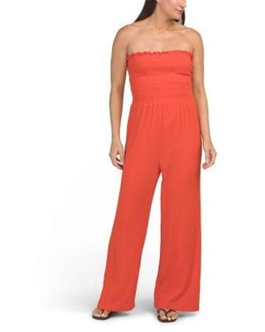 Marshalls Gauze Swim Cover-Up Jumpsuit For - Red