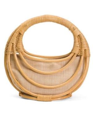 Marshalls Solana Bamboo Straw Satchel - Metallic