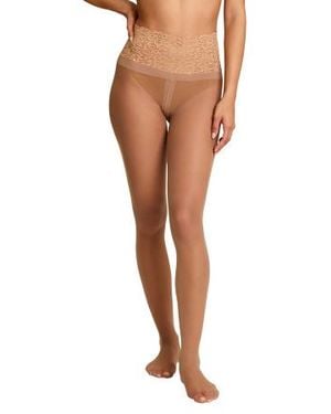 Marshalls Sexy Sheer Lace Tights For - Brown