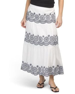 Marshalls Tiered Embroidered Maxi Skirt For - Gray