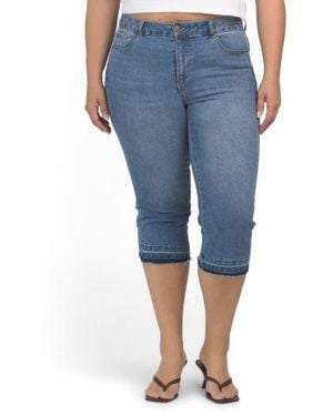 Marshalls Plus Released Hem Capri Jeans For - Blue