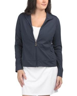 Marshalls Upf 50 Mock Neck Seamed Full Zip Jacket For - Blue