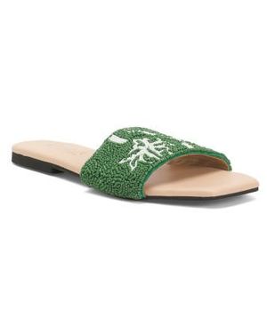 Marshalls Beaded Palm Slide Sandals For - Green