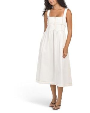 Marshalls Corset Style Denim Maxi Dress For - White