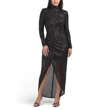 Marshalls Liquid High Neck Gown For - Black