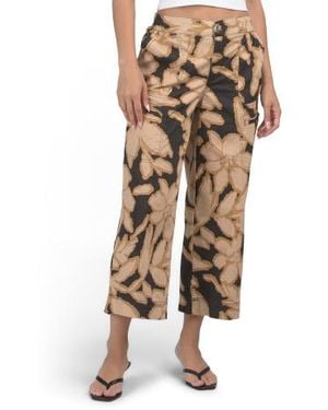 Marshalls Poplin High Rise Wide Cropped Utility Pants For - Natural