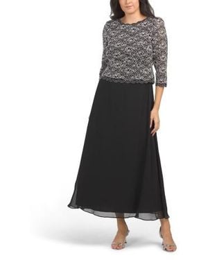 Marshalls Petite Gown With Lace Bodice For - Black