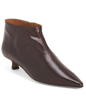 Marshalls Leather Ostrich Booties With Wrapped Heel For - Brown