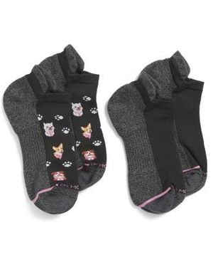 Marshalls 2Pk Dogs All Over Compression Ankle Socks For - Black
