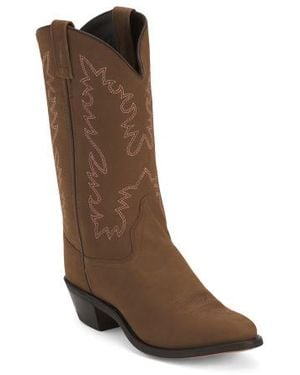 Marshalls Nubuck Leather Western Boots For - Brown