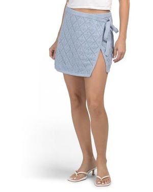 Marshalls Knit Wrap Mini Skirt For - Blue