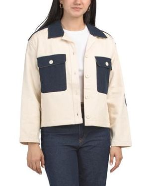 Marshalls Maleko Color Block Denim Jacket For - Blue