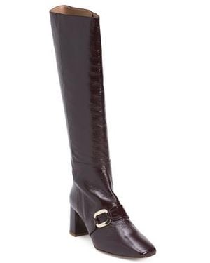 Marshalls Patent Leather Gigi Oloid Block Heel Boots For - Brown