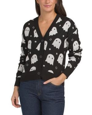 Marshalls All Over Ghost Cardigan For - Black