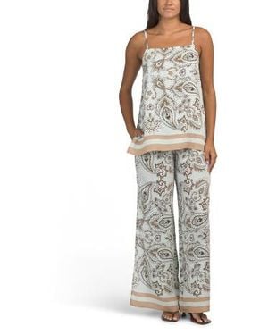 Marshalls 2Pc Bandana Print Tank Top And Wide Leg Pants Set For - Gray