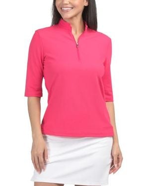Marshalls Upf 40 Noa Cooling Elbow Sleeve Quarter Zip Top With Mock Neck For - Red