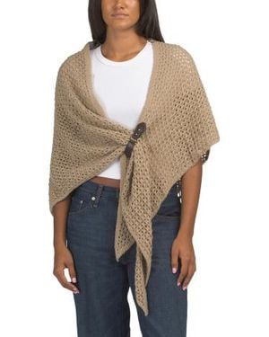 Marshalls Open Knit Triangle Scarf With Buckle For - Natural