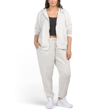 Marshalls Plus 2Pc Softlite Amy Hoodie Jacket And Drawstring Sweatpants Set For - Gray