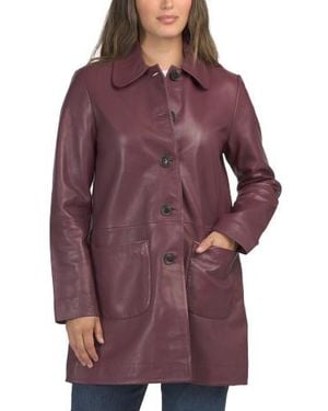 Marshalls Leather Madie Trench Coat For - Purple