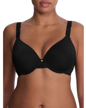 Marshalls Full Figure Body Doubles Lace Trim Contour Bra For - Black