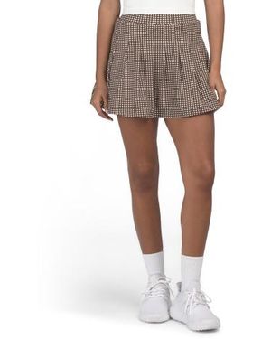 Marshalls Gingham Printed Pleated Tennis Skort For - Natural