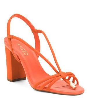Marshalls Leather Camila Mid Heels For - Orange