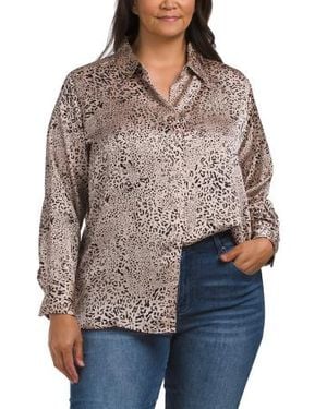 Marshalls Plus Animal Printed Shirt For - Brown