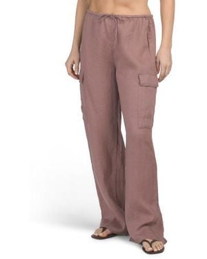 Marshalls Linen Sundown Cover-Up Cargo Pants For - Pink