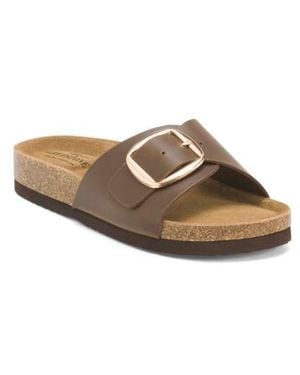 Marshalls Leather Este Buckle Sandals For - Brown