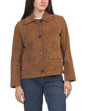Marshalls Suede Trucker Jacket For - Brown