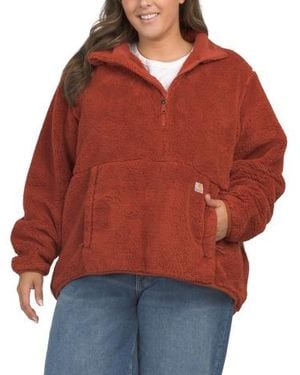 Marshalls Plus Loose Fit Fleece Pull Over Sweater For - Red