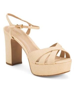 Marshalls Leather Keefa Platform Heels For - Natural