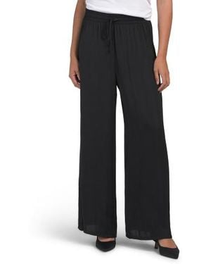 Marshalls Airflow Pull On Wide Leg Pants With Elastic Drawstring Waist For - Black