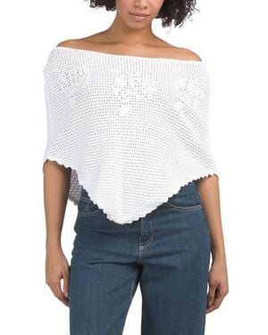 Marshalls Knit Poncho For - White