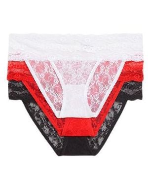 Marshalls 3 Pack Lace Kiss Thongs For - Pink