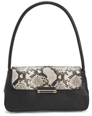 Marshalls Leather Flap Shoulder Bag For - Black
