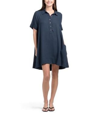 linen striped midi dress Veronica Beard Ella Striped Midi Dress | Navy|Dove White main image 0