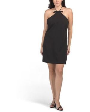 Marshalls Bow Tie Halter Neck Mini Shift Dress For - Black