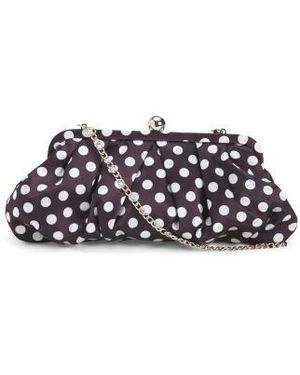 Marshalls Polka Dot Clutch With Satin Finish For - Black