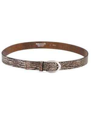 Marshalls Leather Printed Croc Embossed Belt - Brown