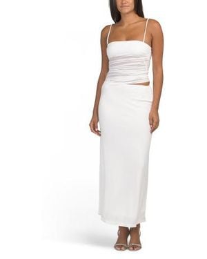 Marshalls Lorely Ruched Mesh Bodice Maxi Dress For - White