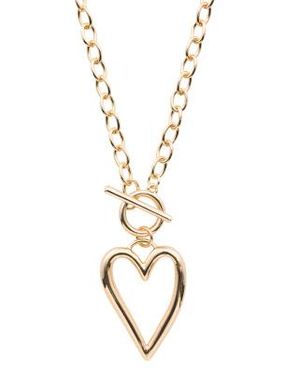 Marshalls 18In 14Kt Plated Open Heart Toggle Necklace For - Metallic
