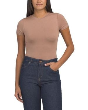Marshalls Crew Neck Short Sleeve Bodysuit For - Blue