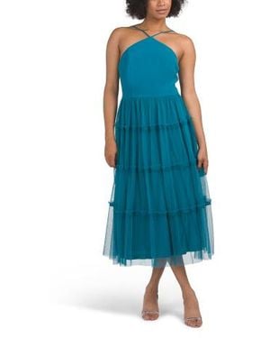 Marshalls Sleeveless Halter Midi Dress For - Blue